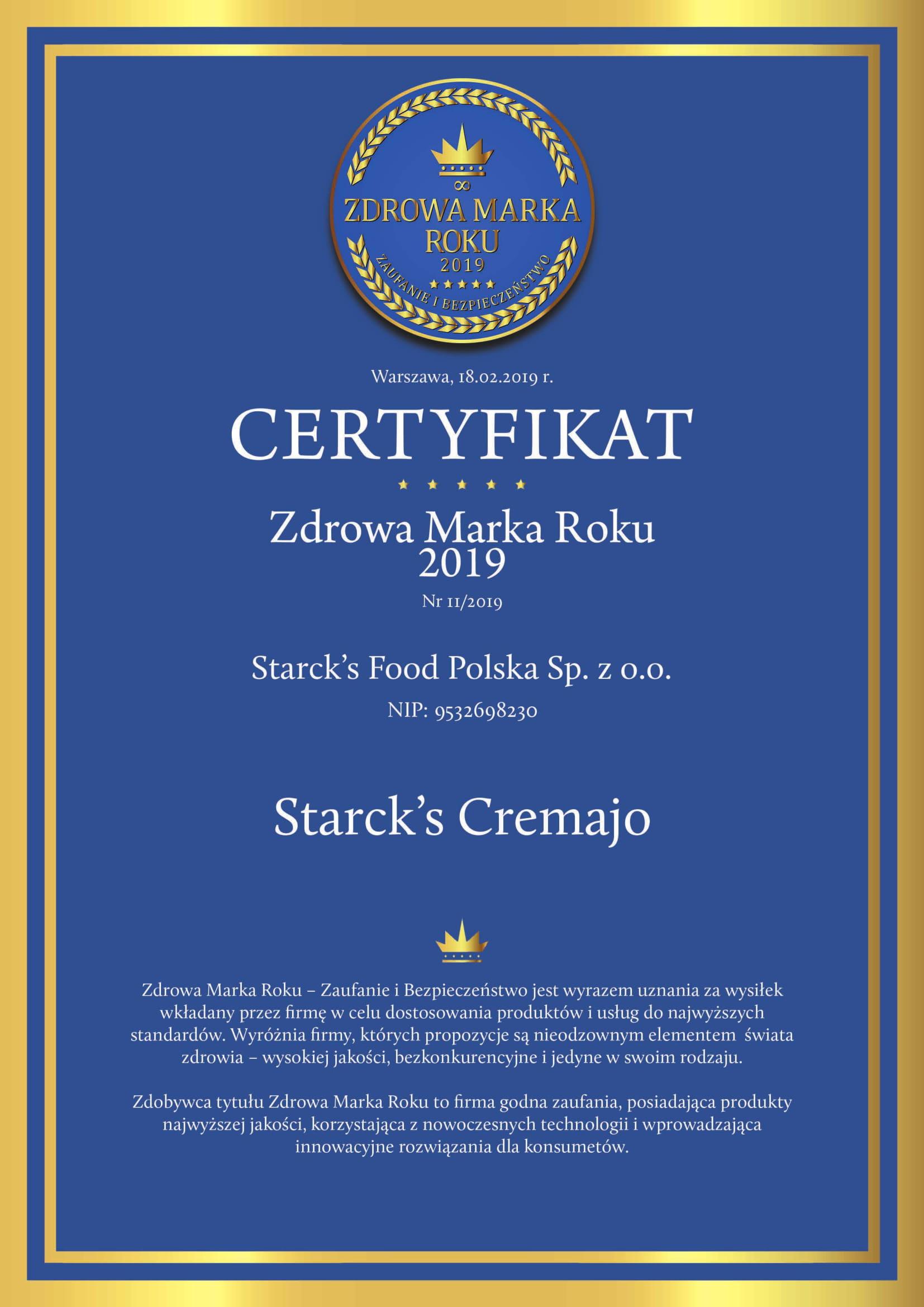 Certyfikat Zdrowa Marka